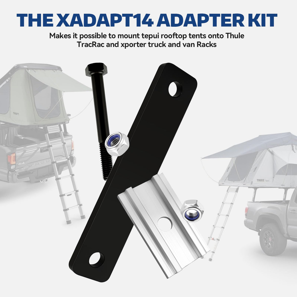 BROQIXIN XADAPT14 with rooftop tent mounted side view showing stable transport
