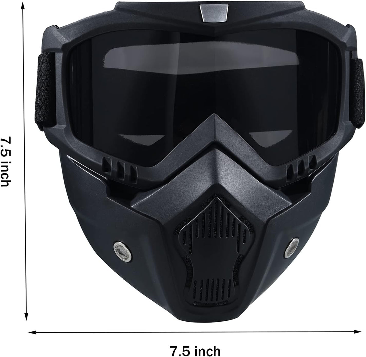 BROYEUR mask held in hand showing size and lightweight portability