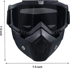 BROYEUR mask held in hand showing size and lightweight portability