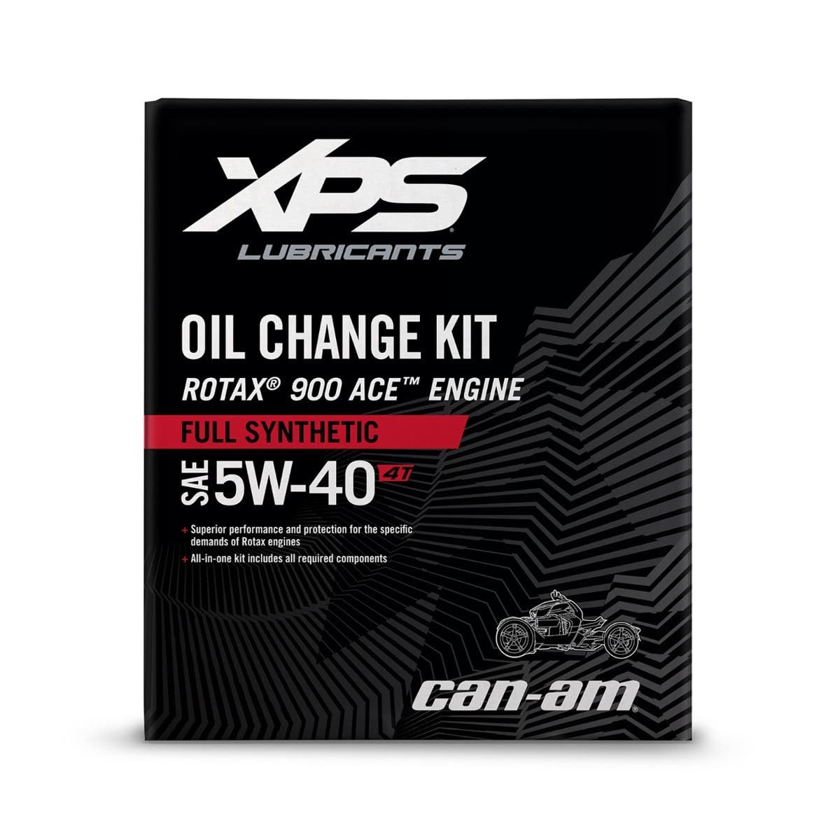 BRP Can‑Am XPS kit front packaging showing complete oil change contents and convenience
