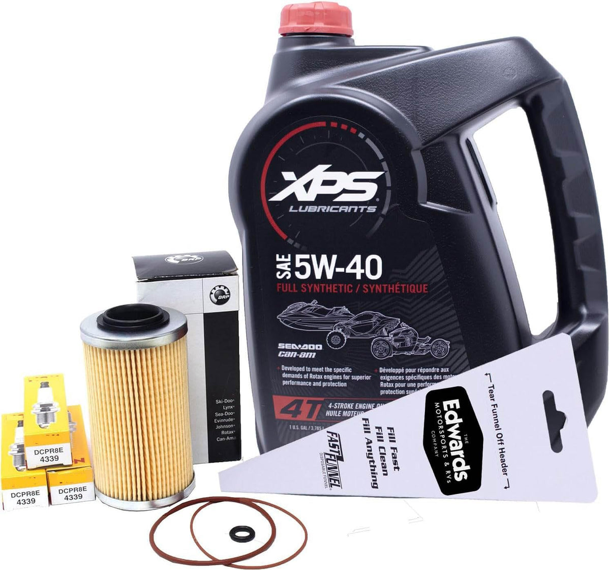 BRP Sea‑Doo maintenance kit packaging laid out, ready to simplify service