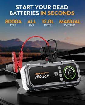 BRPOM close-up of 3.2-inch LCD screen displaying battery and inflation status for clear monitoring