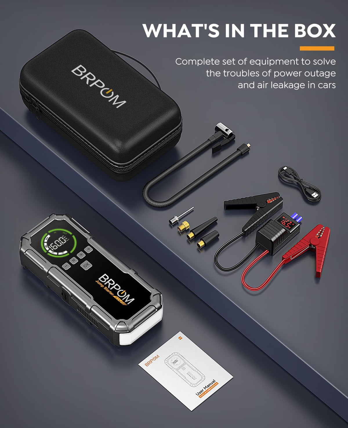 BRPOM used at night outdoors illuminating a roadside repair to improve safety and visibility