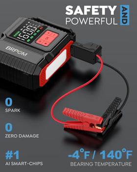 BRPOM unit beside a water bottle showing compact size and portability