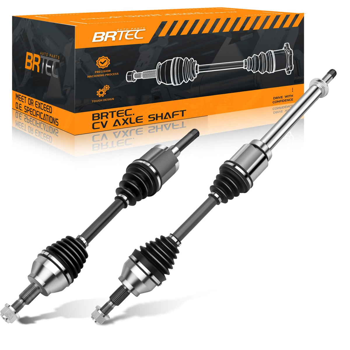 BRTEC front axles pair front view showing complete assembly and reliable replacement