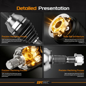 BRTEC spline ends and spindle nut threads showing correct splines and M22x1.5 thread