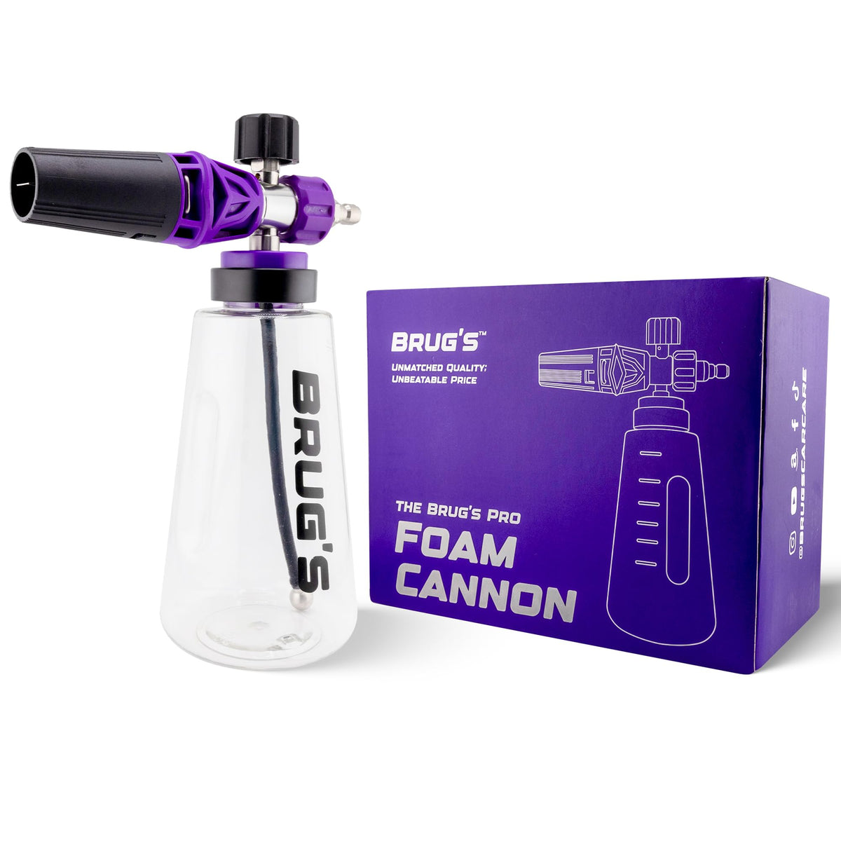 Brug's front view of foam cannon showing robust build and professional look for durable cleaning