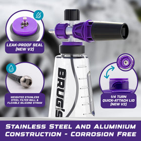Brug's wide neck bottle close-up for easy filling and fewer spills during soap prep