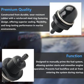 BSNOVT installed on a Mercury outboard fuel line demonstrating restored priming function
