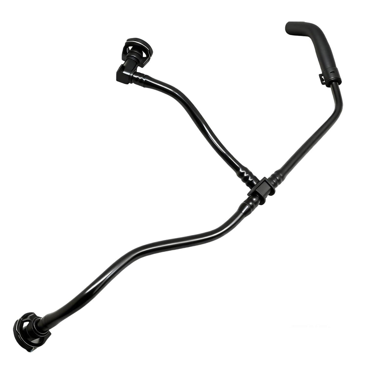 BSNOVT radiator overflow hose front view showing fit and shape for direct replacement