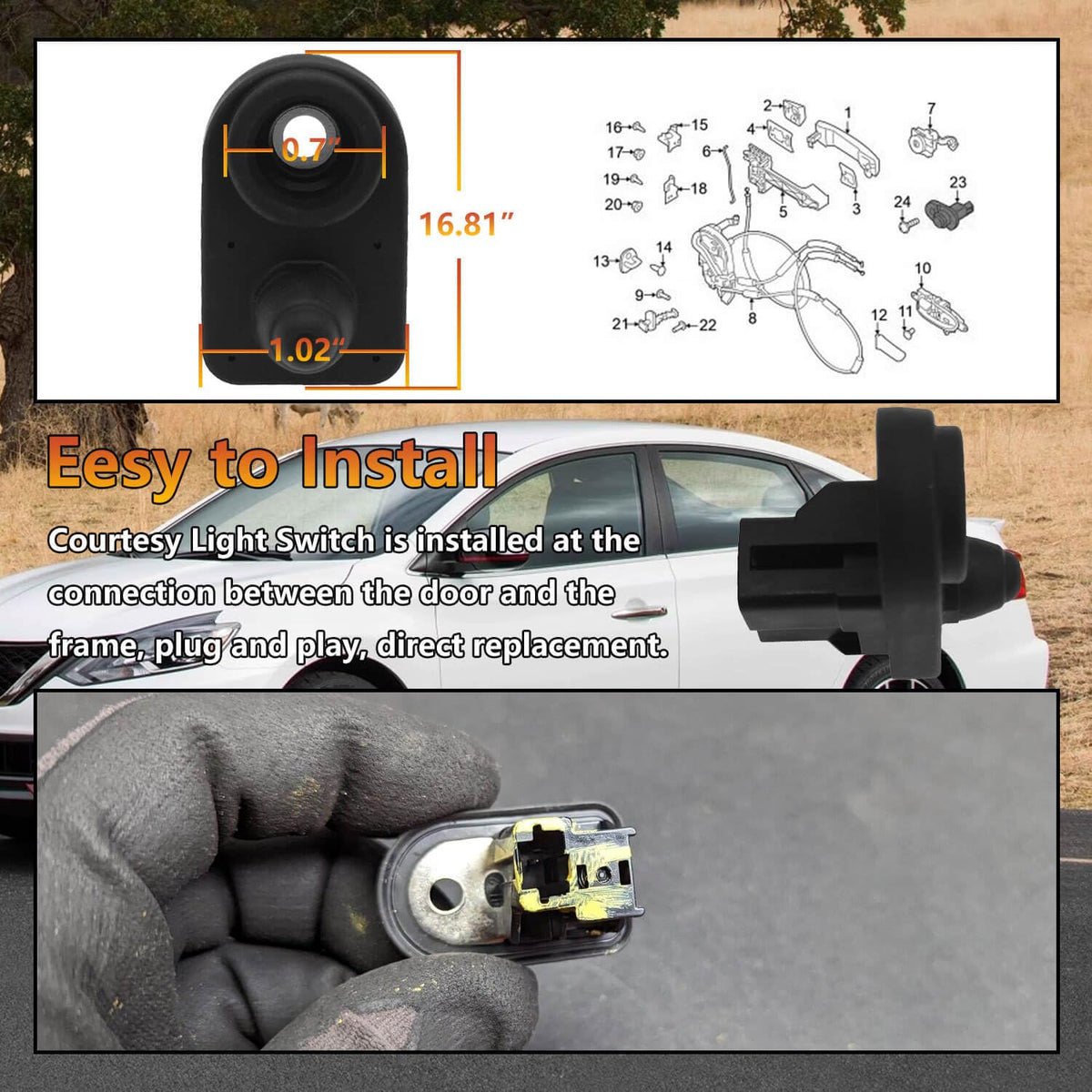 BSNOVT installed switch with interior light operating as intended