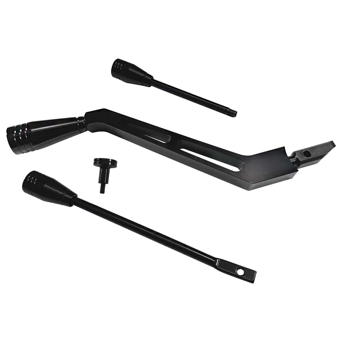 BST BSSP front view of black billet shifters showing clean upgrade