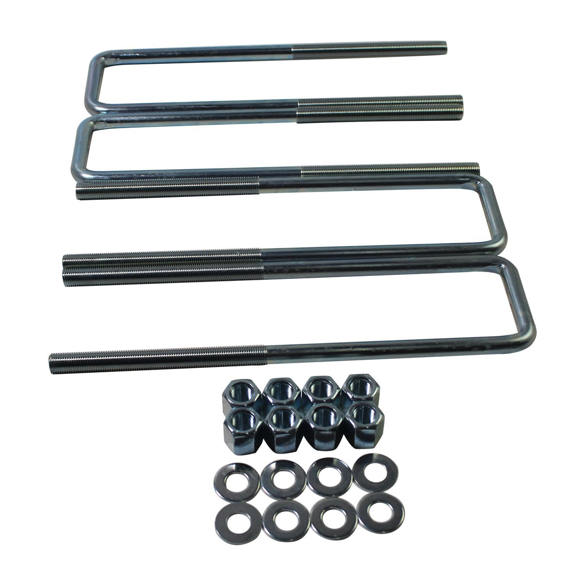 BST BSSP front packaging showing four 12.5 inch U-bolts and hardware, durable fit