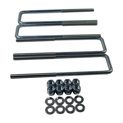 BST BSSP front packaging showing four 12.5 inch U-bolts and hardware, durable fit
