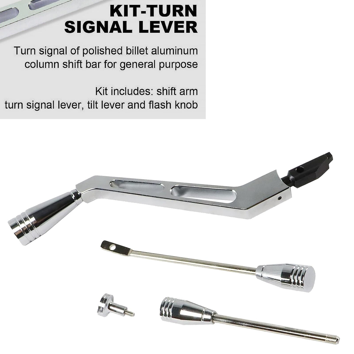 BST BSSP turn signal lever detail illustrating polished finish and ergonomic shape