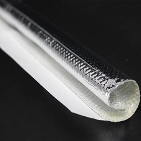 BSTFLEX cross-section of cut end showing aluminum and fiberglass layers for insulation