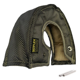BSTFLEX front view of T3 turbo blanket showing fit and shape, reduces radiant heat