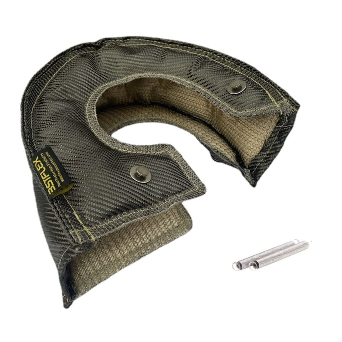 BSTFLEX inner silica cloth and stainless mesh detail, high-temp protection