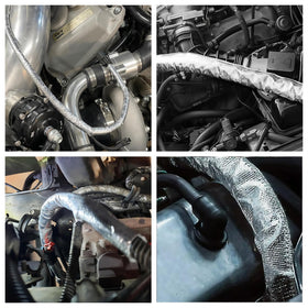 BSTFLEX sleeve installed on an engine wire harness showing thermal protection benefit