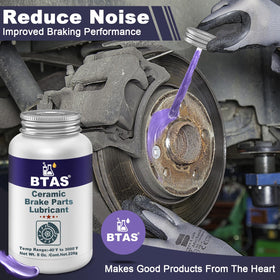 BTAS on pad backing plate contact area, decreases brake noise and vibration