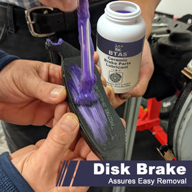 BTAS being applied to a caliper pin, improved sliding and reduced seizing