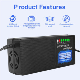 BTCETHBNB charger label and vents highlighting thermal protection and safety