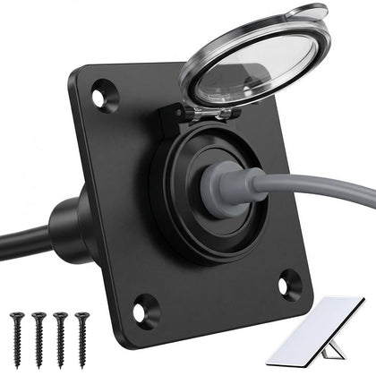 BTOBTYD front view of waterproof passthrough showing sealed panel mount and neat finish