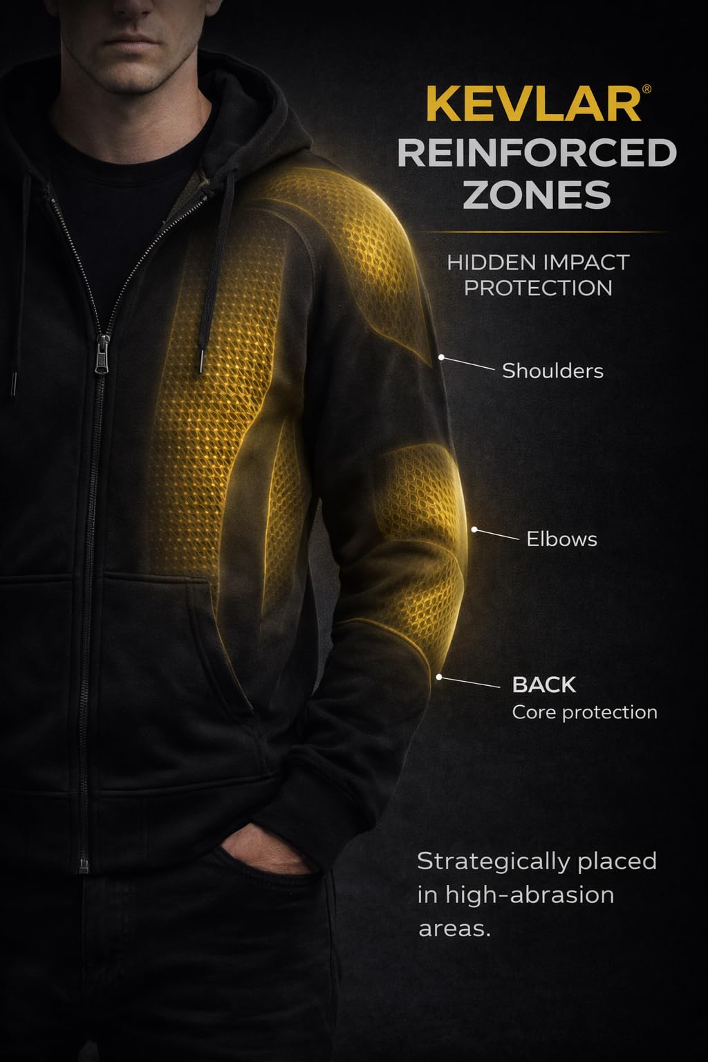 BTR BORN TO RACE YKK zipper and pocket detail securing essentials on rides