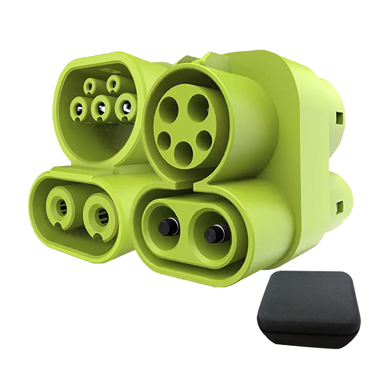 BTUYDTUY adapter front view showing robust housing and connectors for secure charging