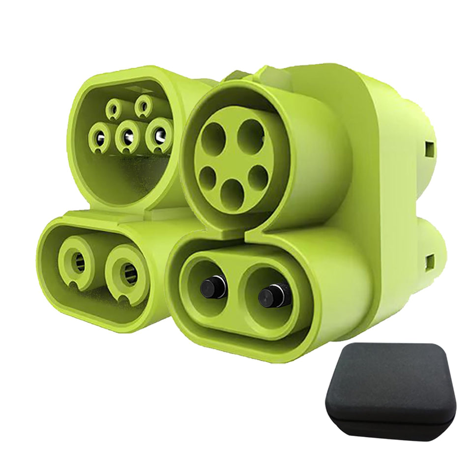 BTUYDTUY adapter front view showing robust housing and connectors for secure charging