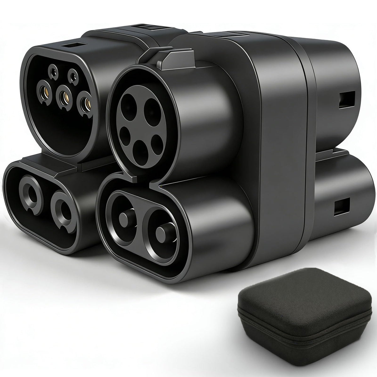 BTUYDTUY front view of adapter showing robust housing and connectors for reliable charging