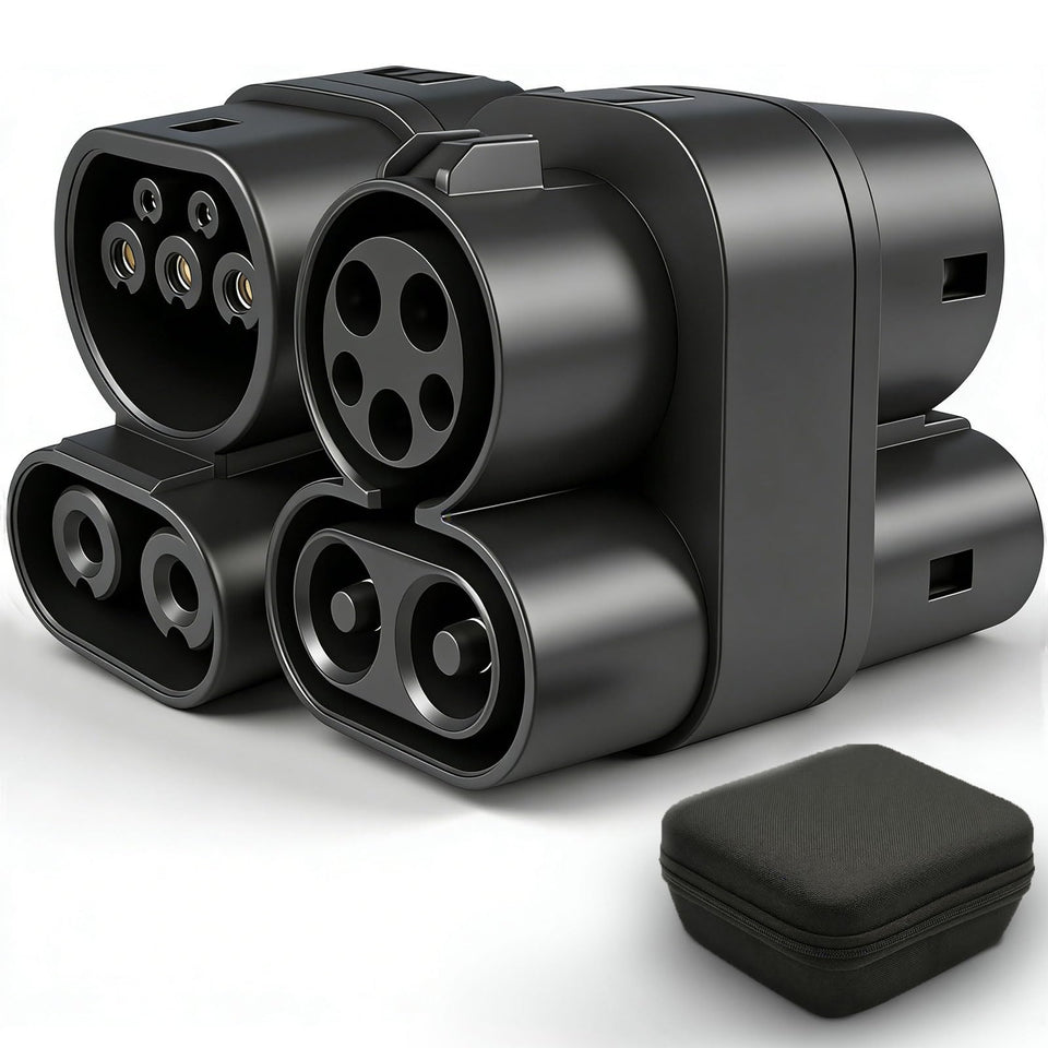 BTUYDTUY front view of adapter showing robust housing and connectors for reliable charging