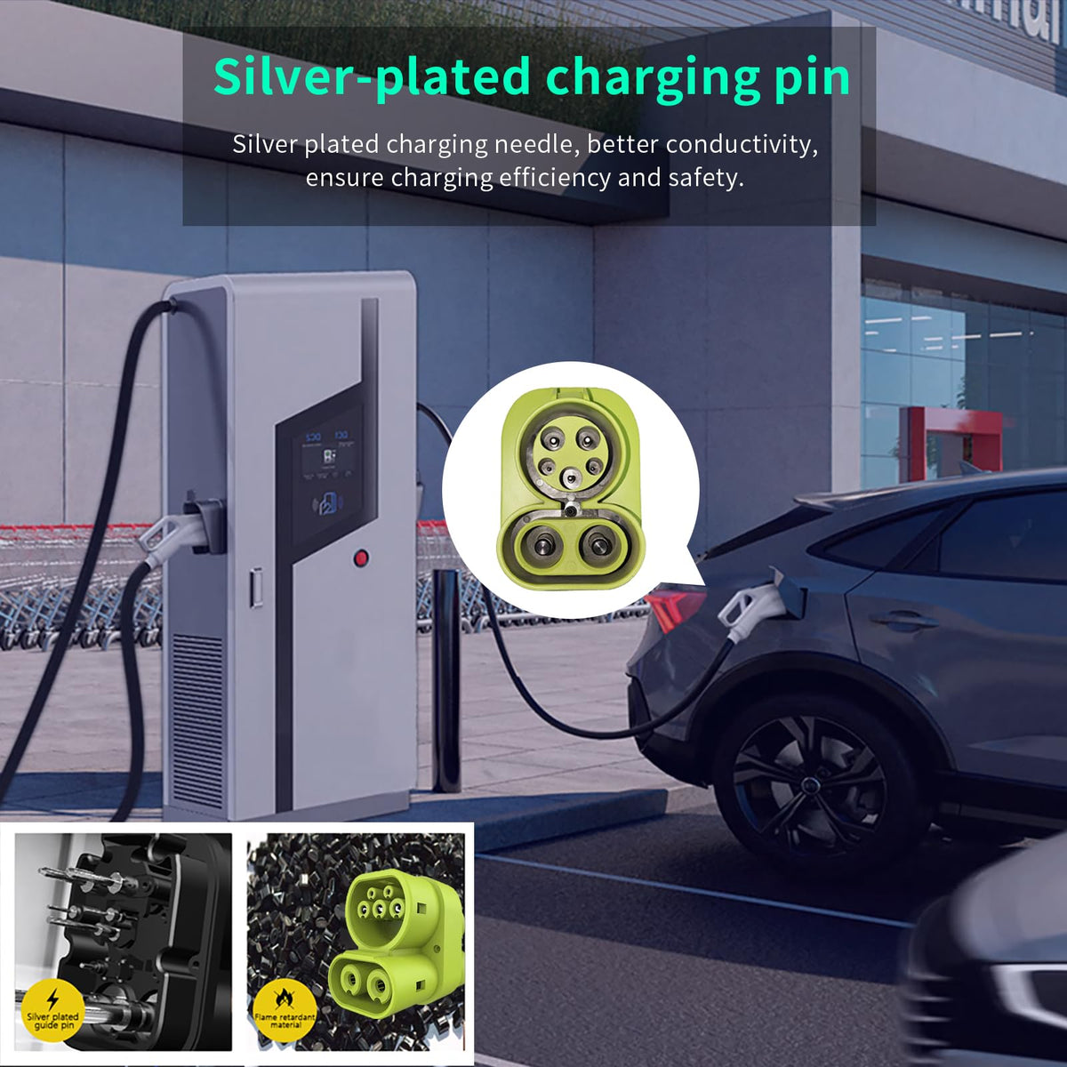 BTUYDTUY adapter in use at public charger showing fast-charge flexibility on road trips