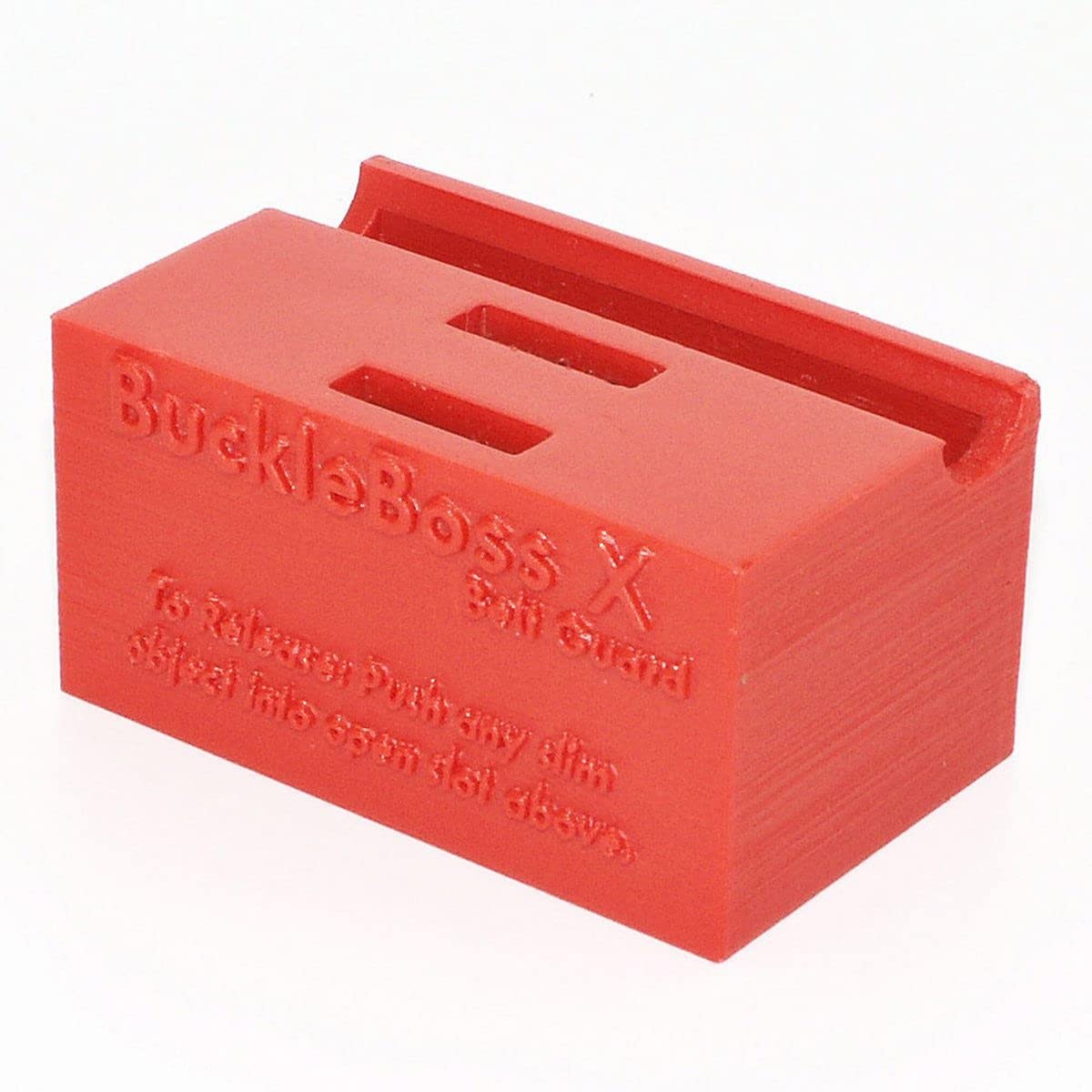 Buckle Boss front view showing durable guard and secure design benefit