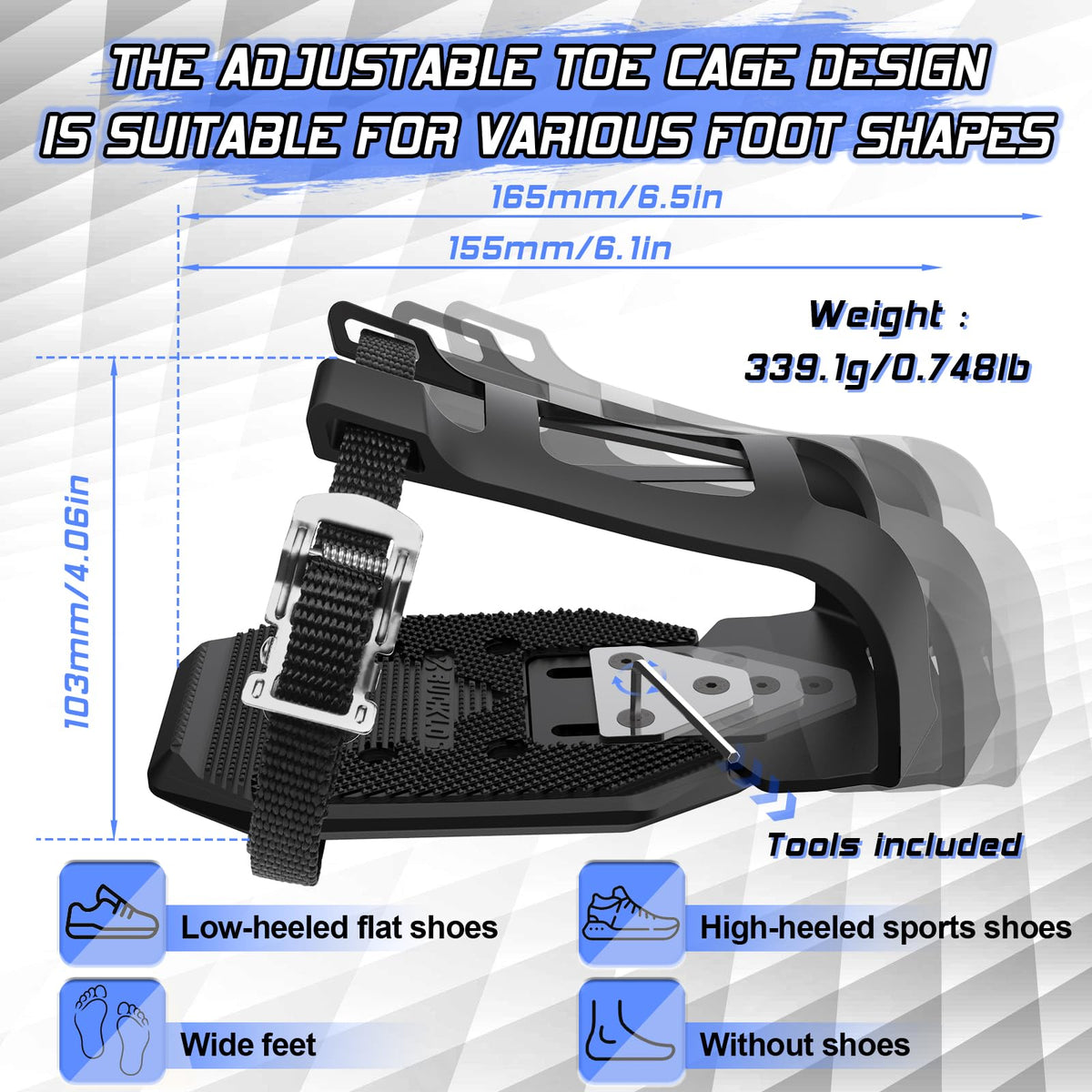 BUCKLOS material texture highlighting polyamide body for lasting durability benefit