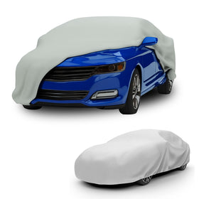 Budge cover front view showing full vehicle protection and easy placement