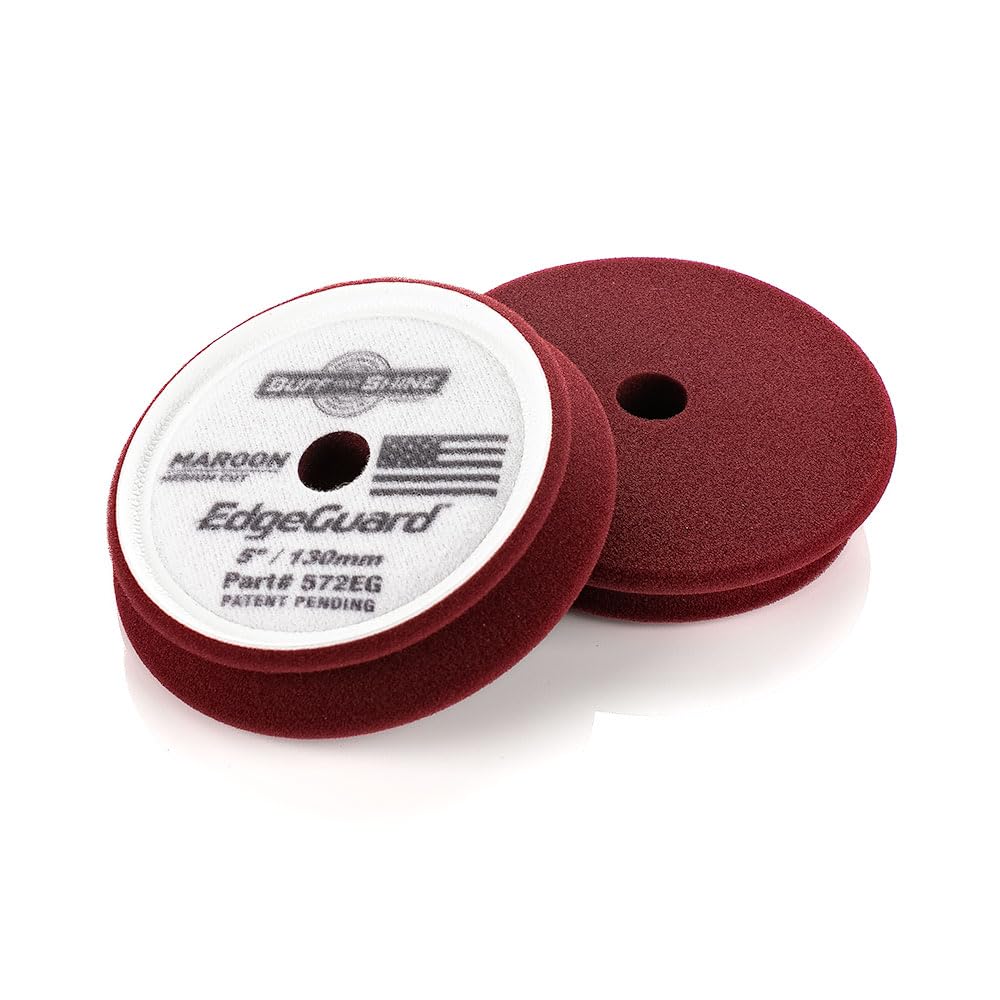 Buff and Shine maroon pad front view showing medium cut foam and uniform surface for consistent polishing