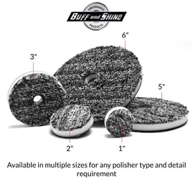 Buff and Shine URO-Fiber black and white fiber detail highlighting dual microfiber performance