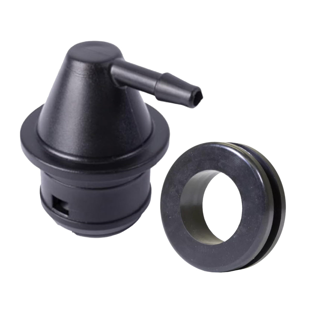 Buggies Unlimited fuel tank vent assembly front view showing precise fit and reliable venting