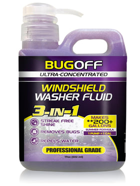 BUGOFF front packaging showing concentrate label and gallon benefit