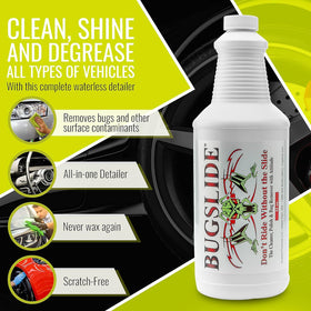 BugSlide being applied to car hood to loosen bugs quickly