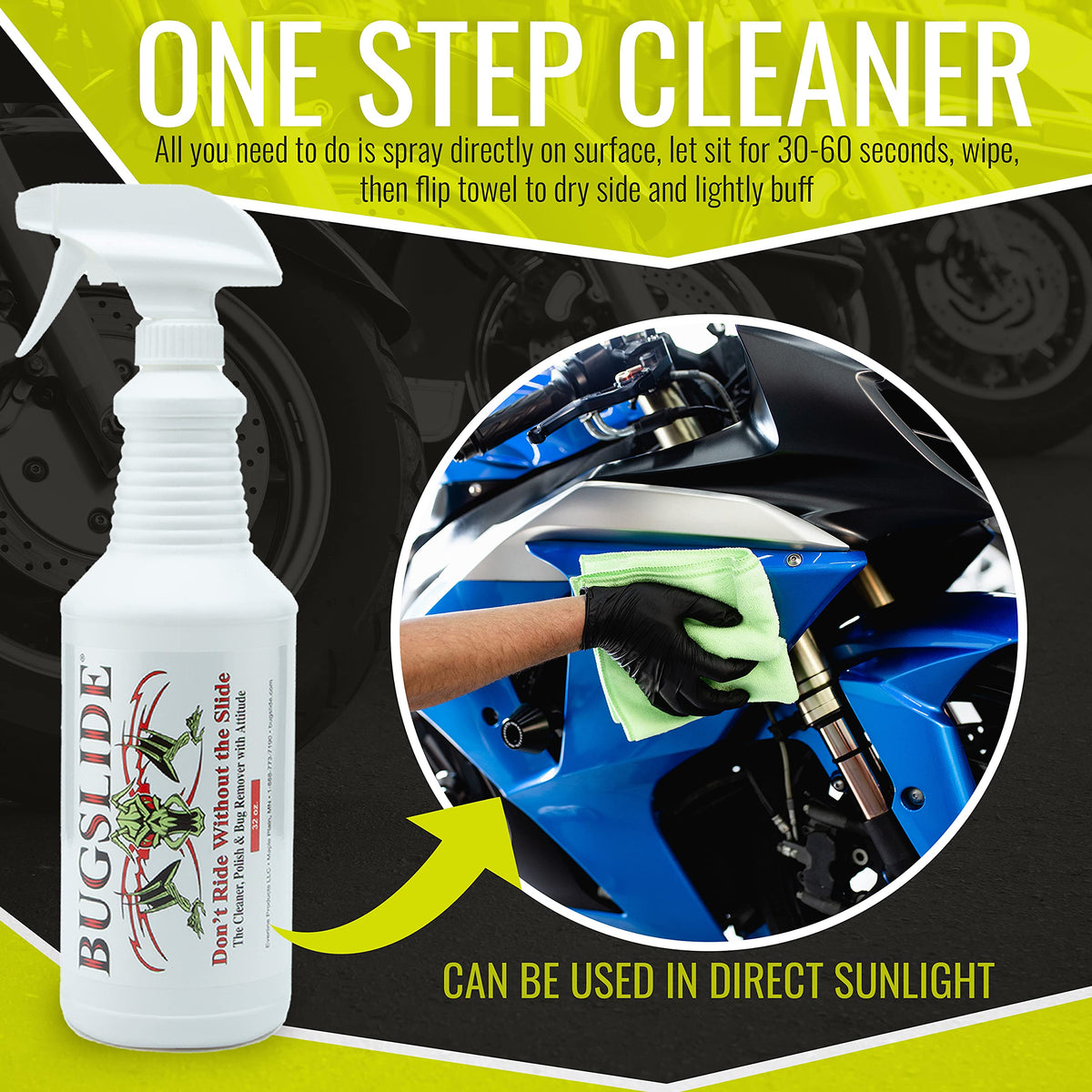 BugSlide applied to boat hull illustrating waterless cleanup and protection