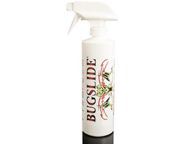 BugSlide spray bottle front showing label and product benefit