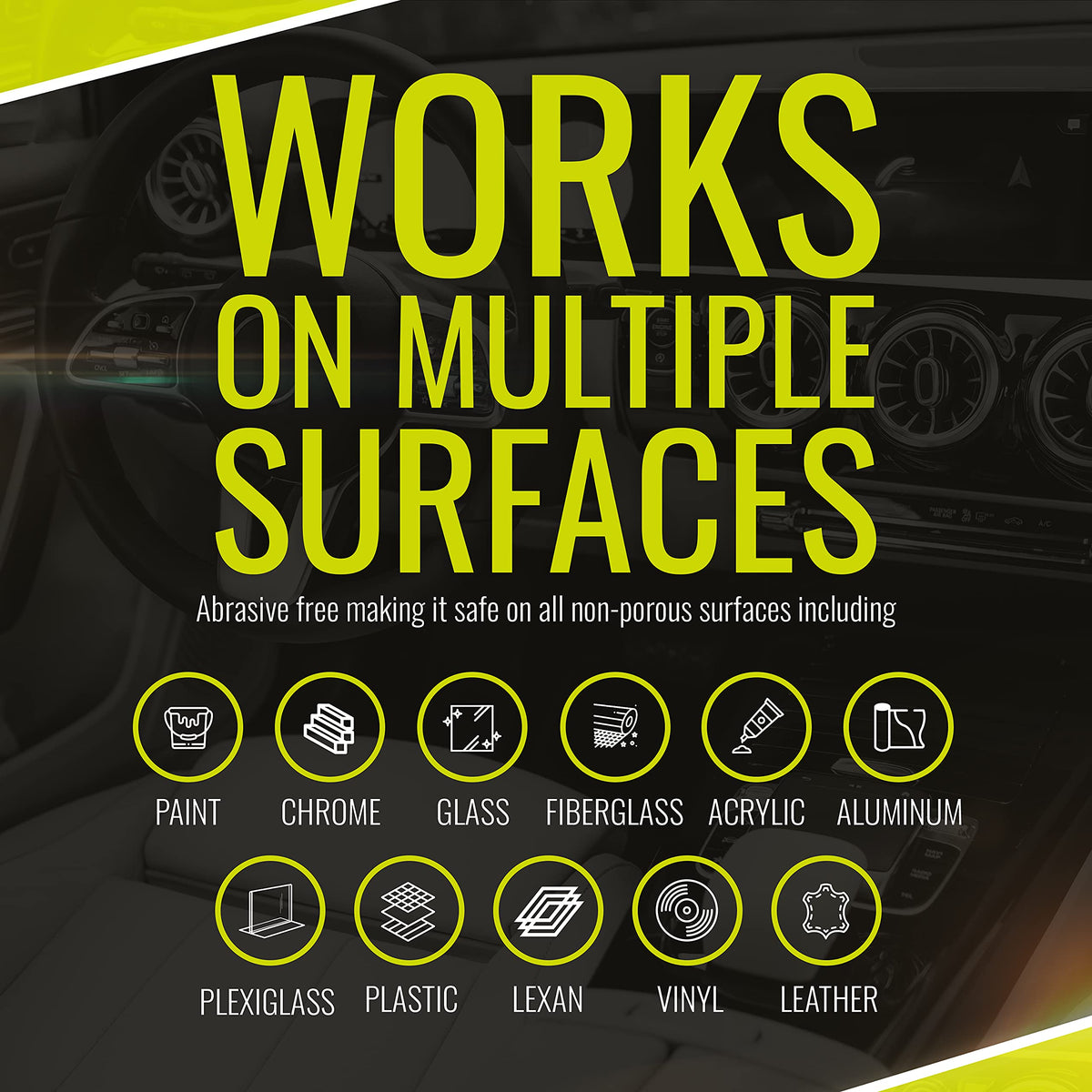 BugSlide cleaning a windshield to improve clarity and remove water spots