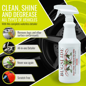 BugSlide cleaned paint surface showing glossy finish and scratch-free result