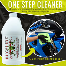 BugSlide used on sample materials like chrome, plastic, glass and vinyl safely