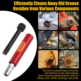 BuildMaven expelled grease after cleaning showing successful removal of hardened residue and restored path