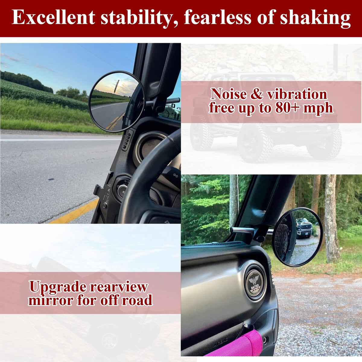 Buling convex mirror face close-up for wider rear visibility