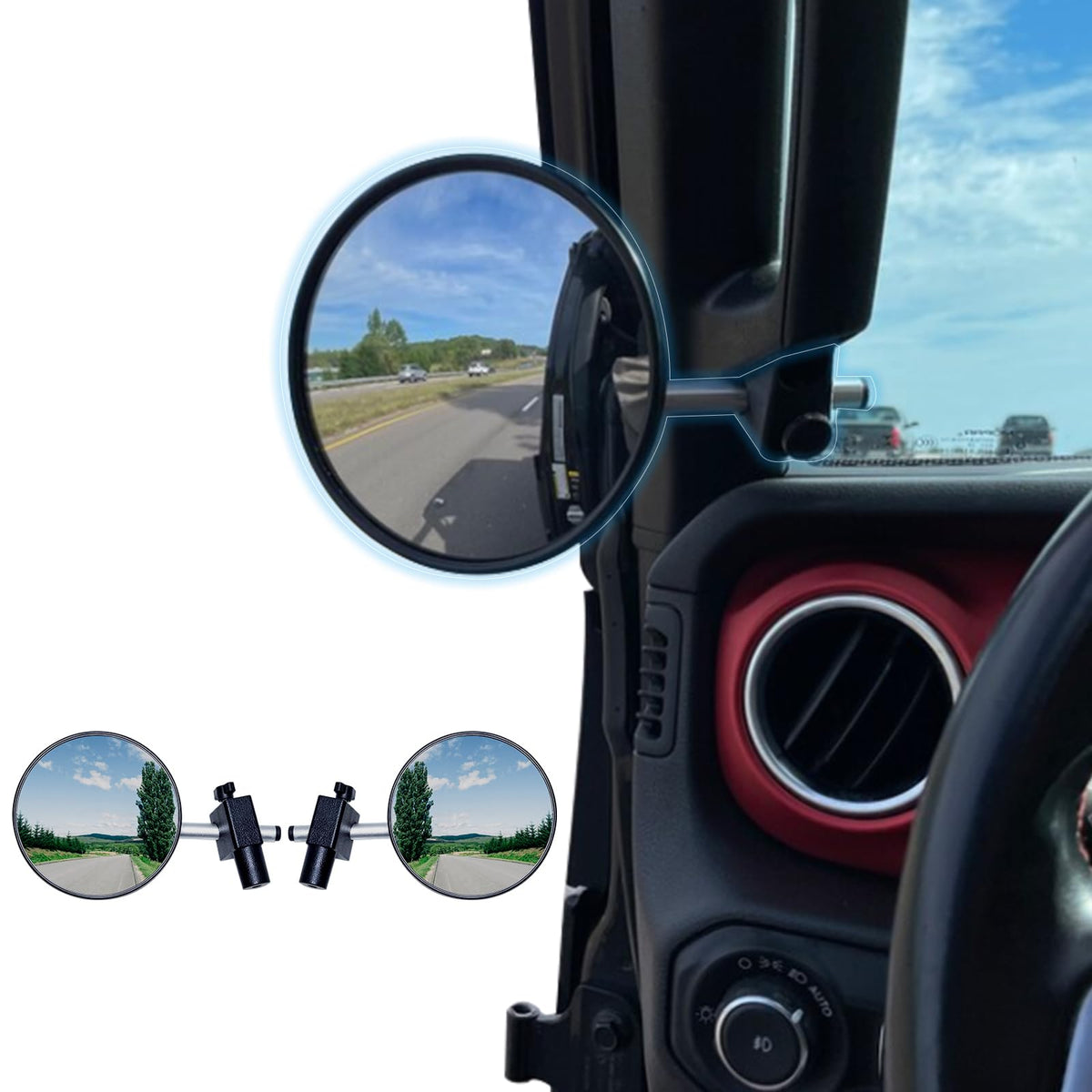Buling front packaging showing both mirrors and fitment benefit
