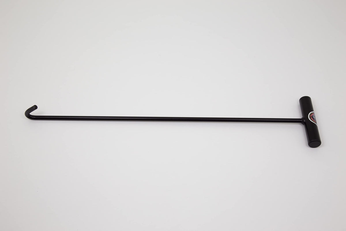 Close-up of Bulldog Metalworks J-shaped hook showing secure grip and strength